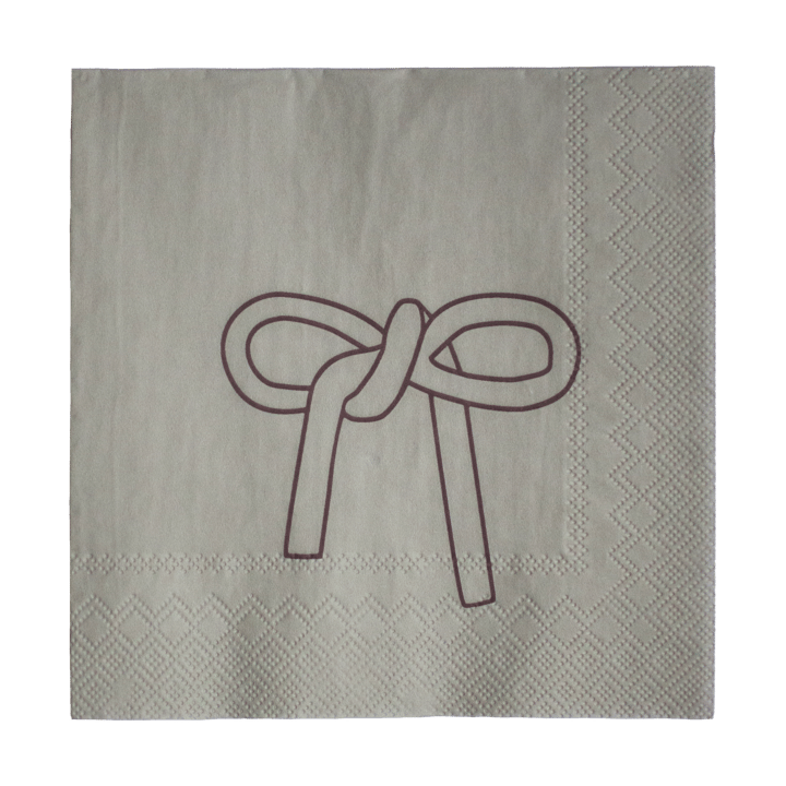 Bow paper napkin 33x33 cm 20-pack - Beige - DBKD