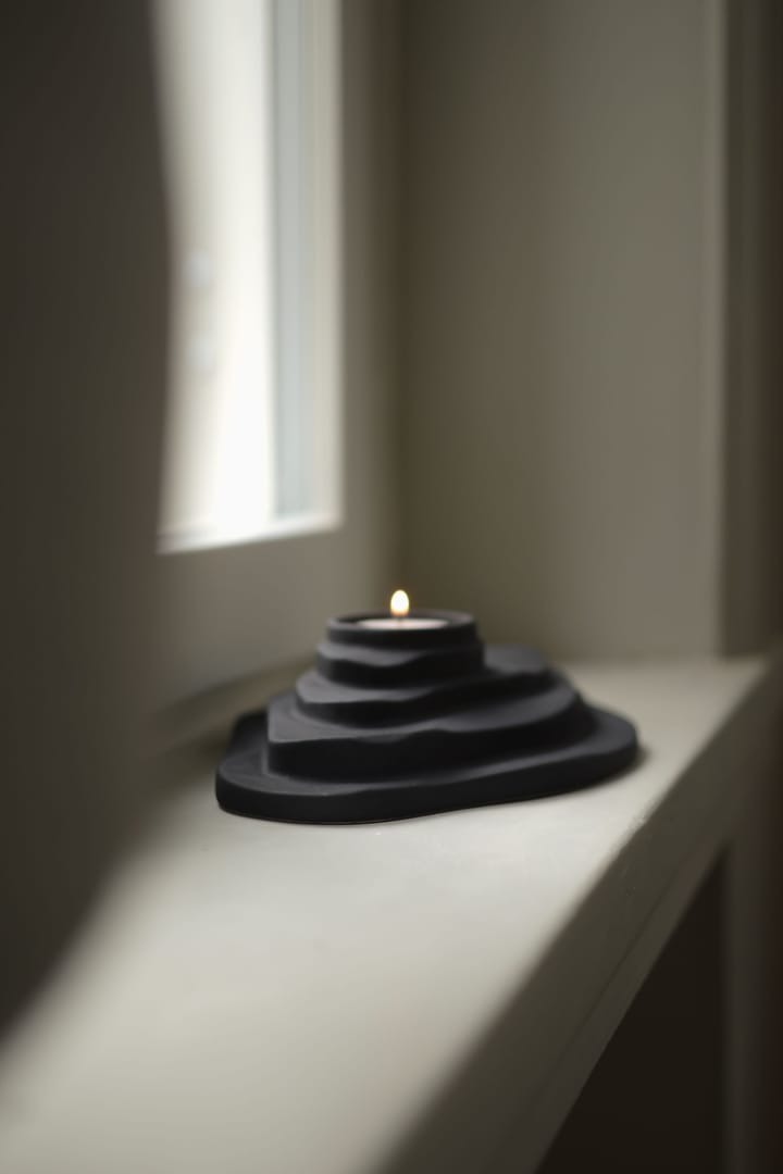 Dune candle holder, Sandy black DBKD