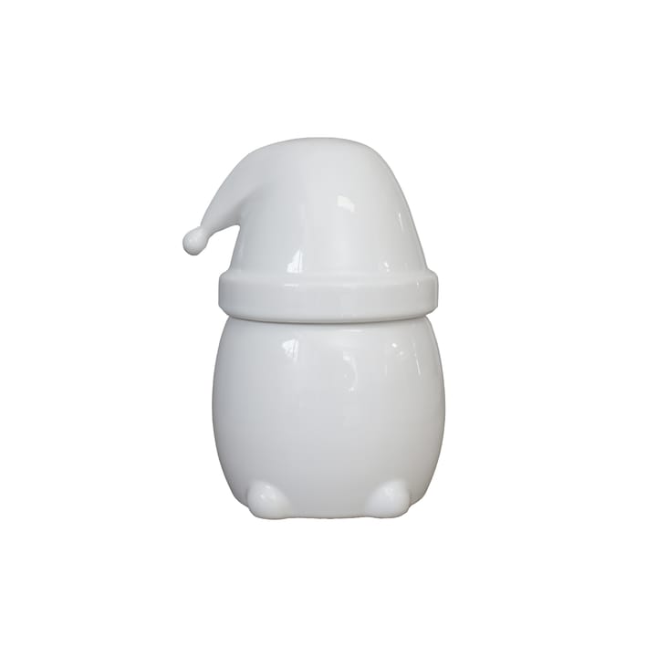 Eating Santa jar with lid small - shiny white - DBKD