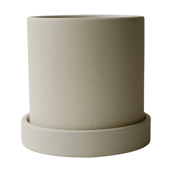 Grow pot with saucer Ø11 cm, Sandy creme DBKD