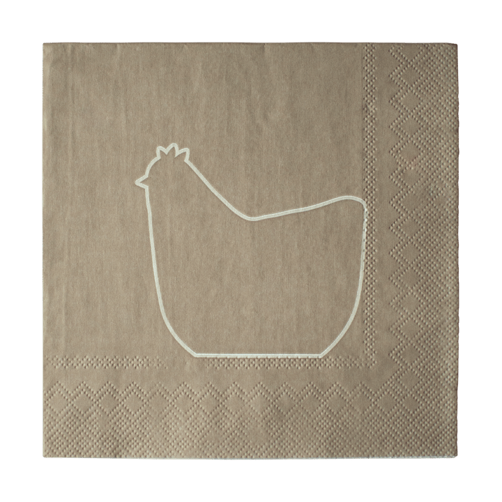 Happy hen paper napkin 33x33 cm 20-pack, Brown DBKD