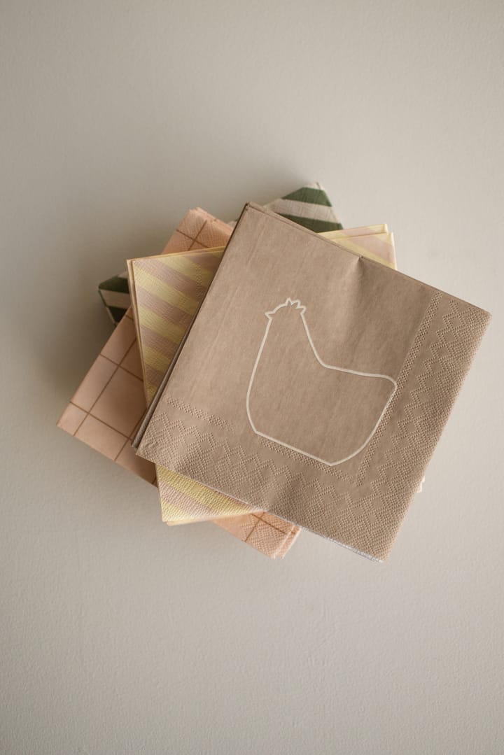 Happy hen paper napkin 33x33 cm 20-pack, Brown DBKD