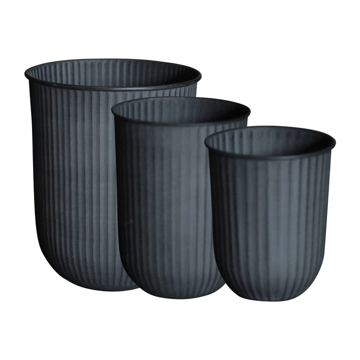 Out stripe flower pot 3-pack, Black DBKD