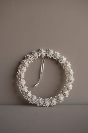 Paper flake wreath Christmas decoration - White - DBKD