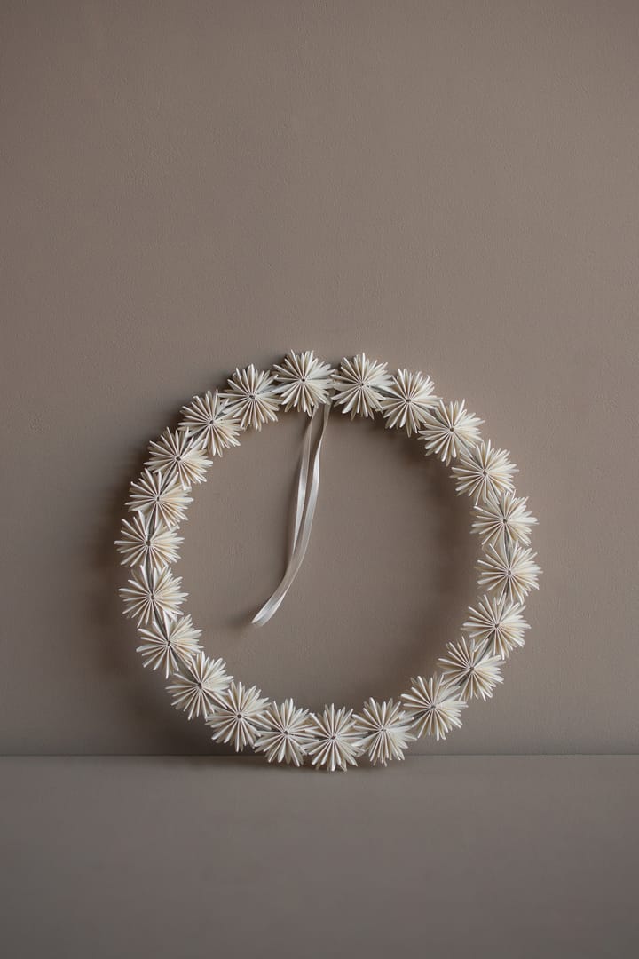 Paper flake wreath Christmas decoration, White DBKD