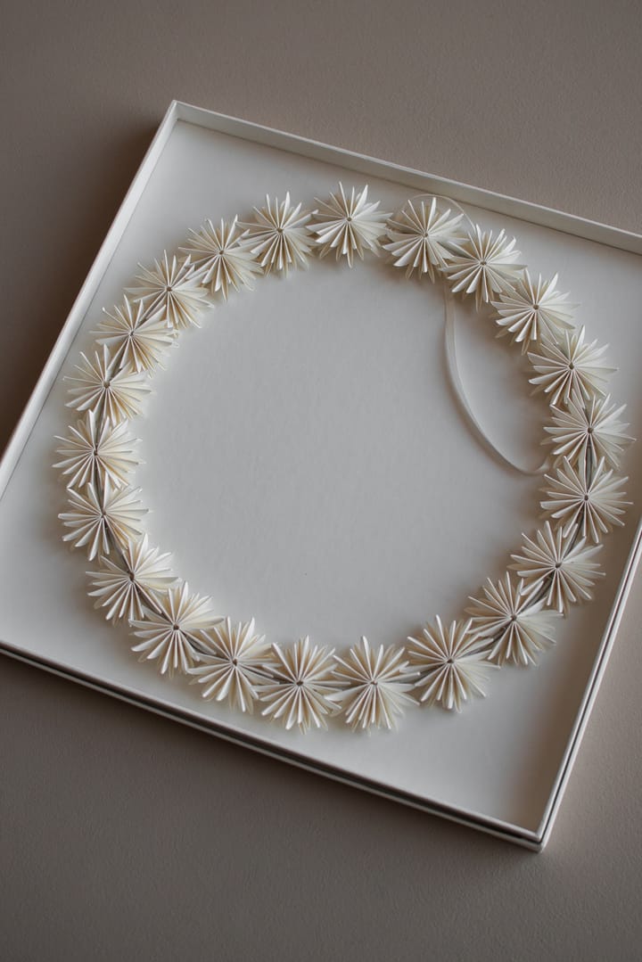 Paper flake wreath Christmas decoration, White DBKD