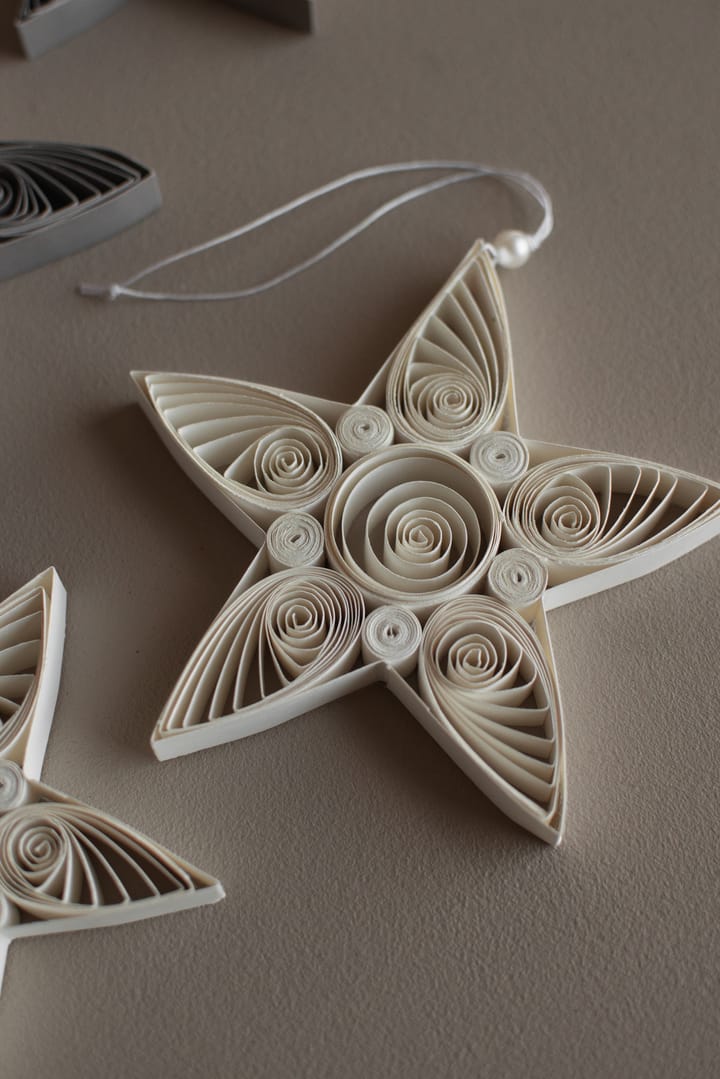 Paper star Christmas decoration 10.5 cm, White DBKD