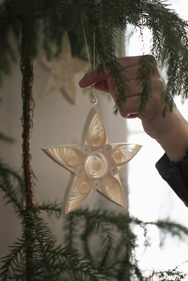 Paper star Christmas decoration 10.5 cm, White DBKD