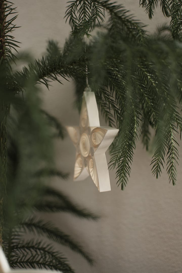 Paper star Christmas decoration 13 cm, White DBKD