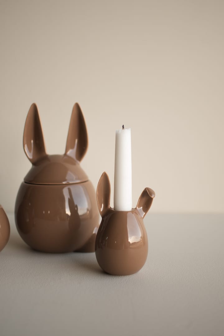 Rabbit candlestick 13 cm, Shiny nougat DBKD