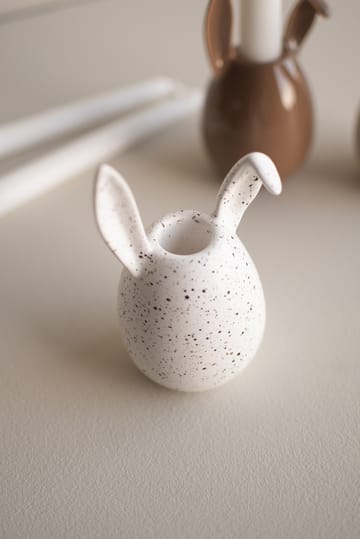 Rabbit candlestick 13 cm - White dot - DBKD