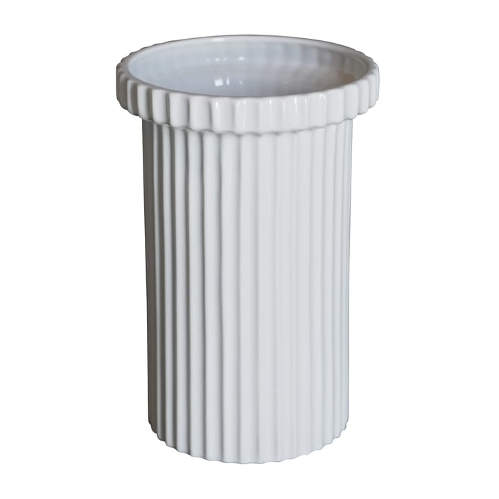 Stripe flower pot large h22 cm Ø12 cm, Shiny white DBKD