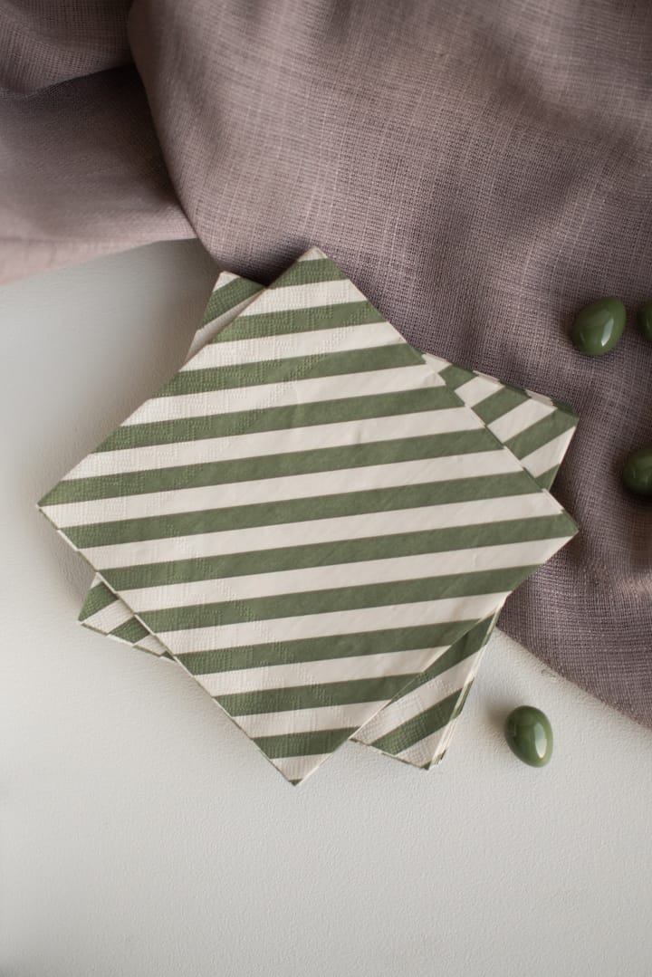 Stripe paper napkin 33x33 cm 20-pack, Green DBKD