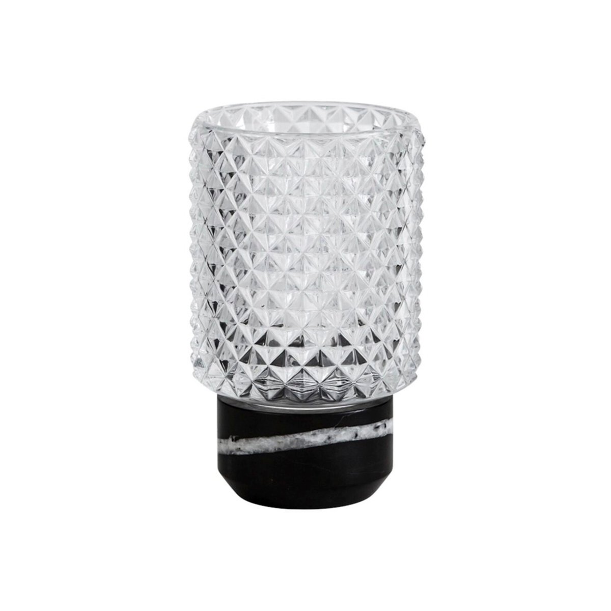 Design By Us Sons of Marble candle holder Ø9x15 cm Black-clear