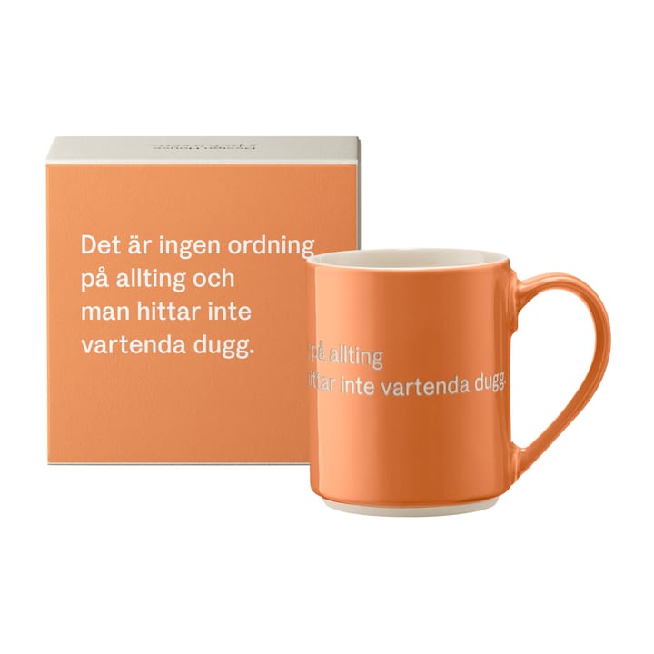 Astrid Lindgren mug, Det är ingen ordning…, Swedish text Design House Stockholm