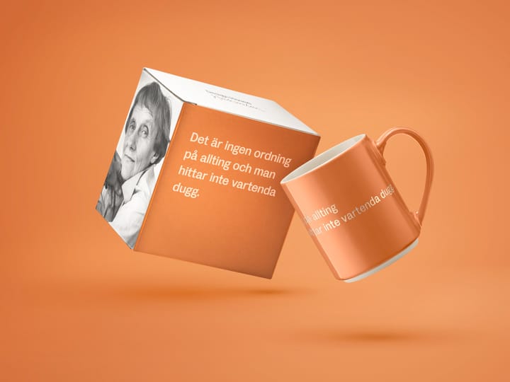 Astrid Lindgren mug, Det är ingen ordning…, Swedish text Design House Stockholm