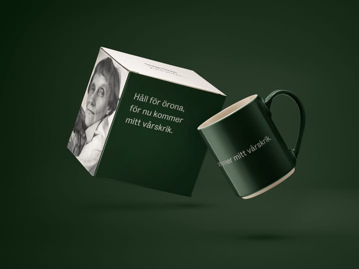 Astrid Lindgren mug. håll for örona, Swedish text Design House Stockholm