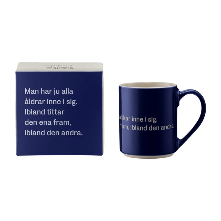 Astrid Lindgren mug. man har ju alla åldrar, Swedish text Design House Stockholm