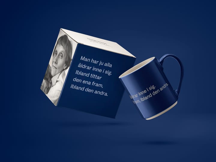 Astrid Lindgren mug. man har ju alla åldrar, Swedish text Design House Stockholm