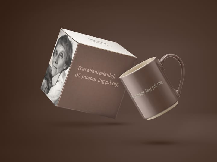 Astrid Lindgren mug. Trarallanrallanlej, Svensk text Design House Stockholm