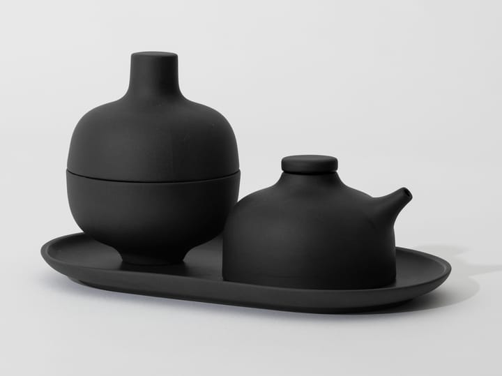 Sand bowl with lid S Ø8.2 cm, Black clay Design House Stockholm