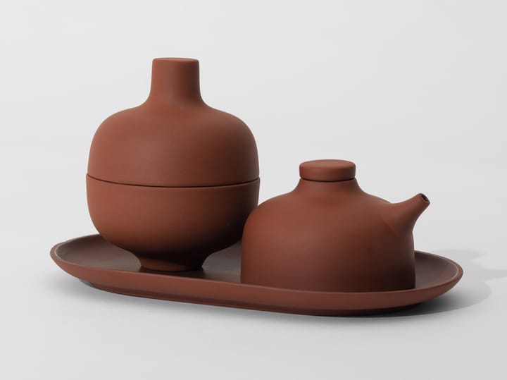 Sand bowl with lid S Ø8.2 cm, Red clay Design House Stockholm