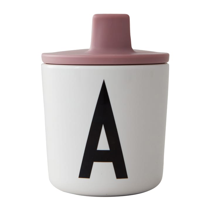 Design Letters beak lid to melamine cup, Ash rose Design Letters