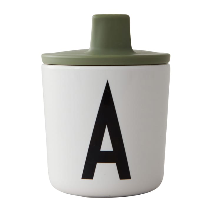 Design Letters beak lid to melamine cup, Forest green Design Letters