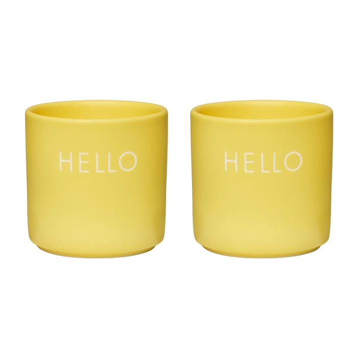 Design Letters egg cup 2-pack - Hello-yellow - Design Letters