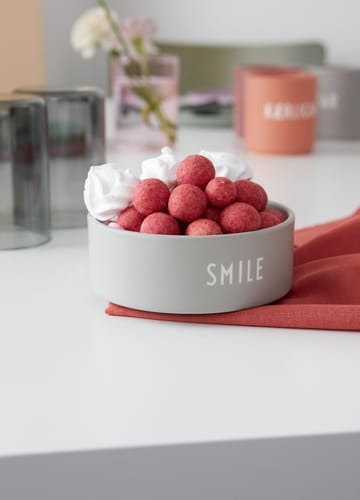 Design Letters snack bowl Ø12 cm - Smile-grey - Design Letters