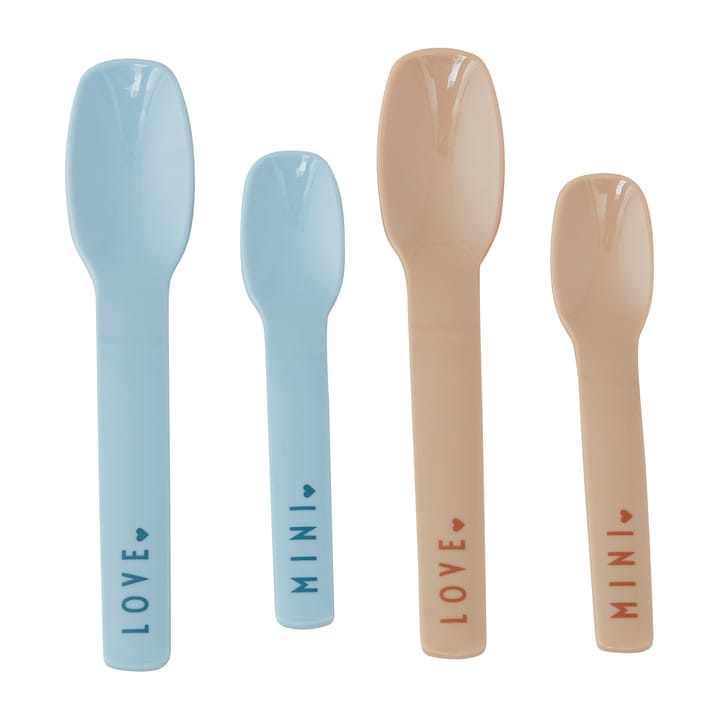 Design Letters spoon favourite mini 4 pieces, Light blue Design Letters