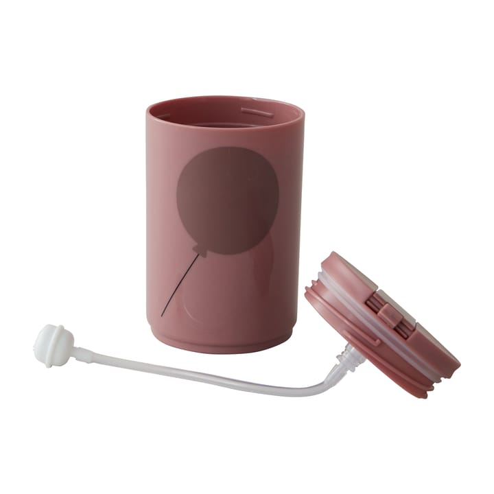 Design Letters thermos mug with straw 33 cl, Ash rose Design Letters