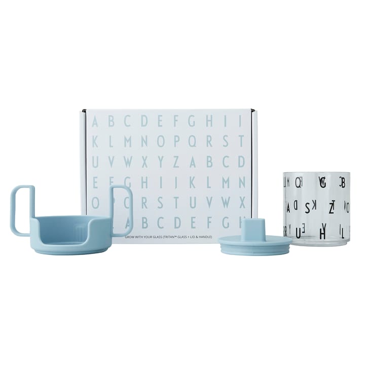 Grow with your cup, light blue Design Letters