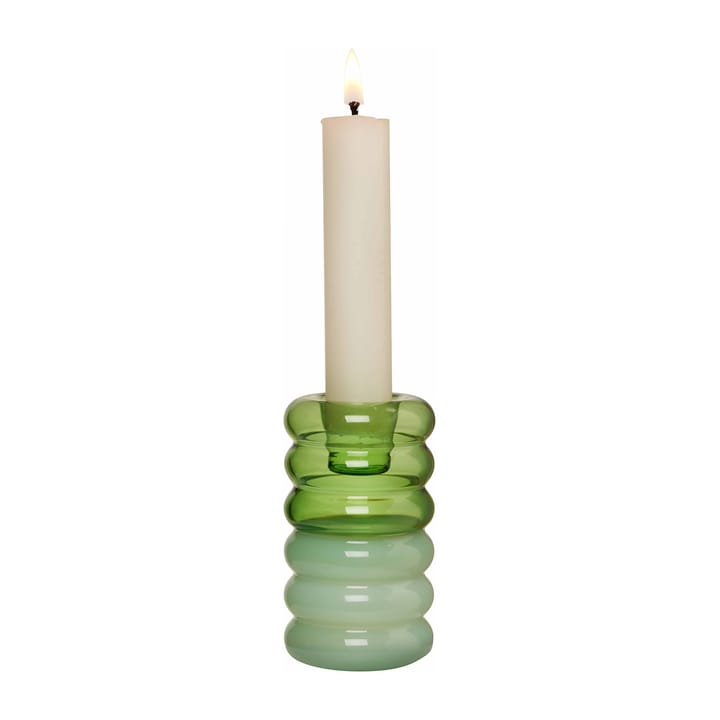 Hoop candle sticks Ø3.5x9 cm, Green-milky green Design Letters