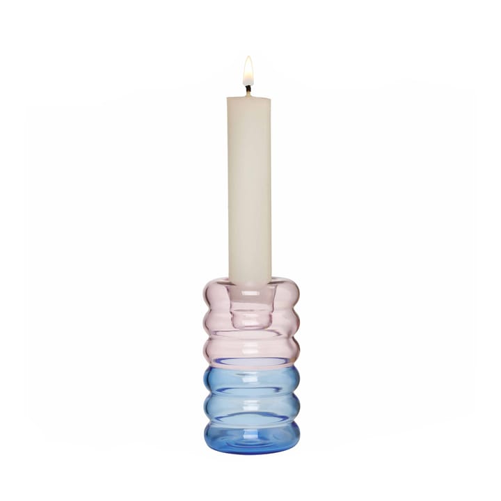 Hoop candle sticks Ø3.5x9 cm, Pink-blue Design Letters