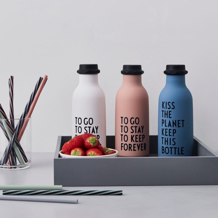 TO GO drinking bottle Special Edition, white Design Letters