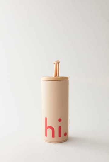 Travel Life thermos with straw 50 cl - Hi-beige - Design Letters