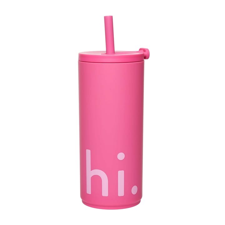 Travel Life thermos with straw 50 cl - Hi-cherry pink - Design Letters