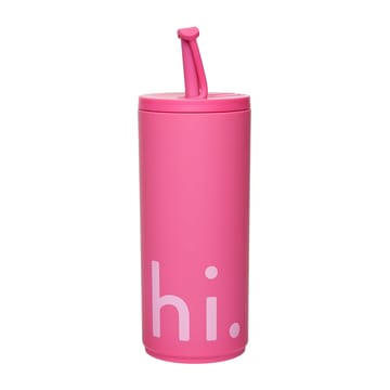 Travel Life thermos with straw 50 cl - Hi-cherry pink - Design Letters