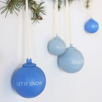 XMAS Stories christmas bauble Ø4 cm 4 parts - Cobalt blue-light blue - Design Letters