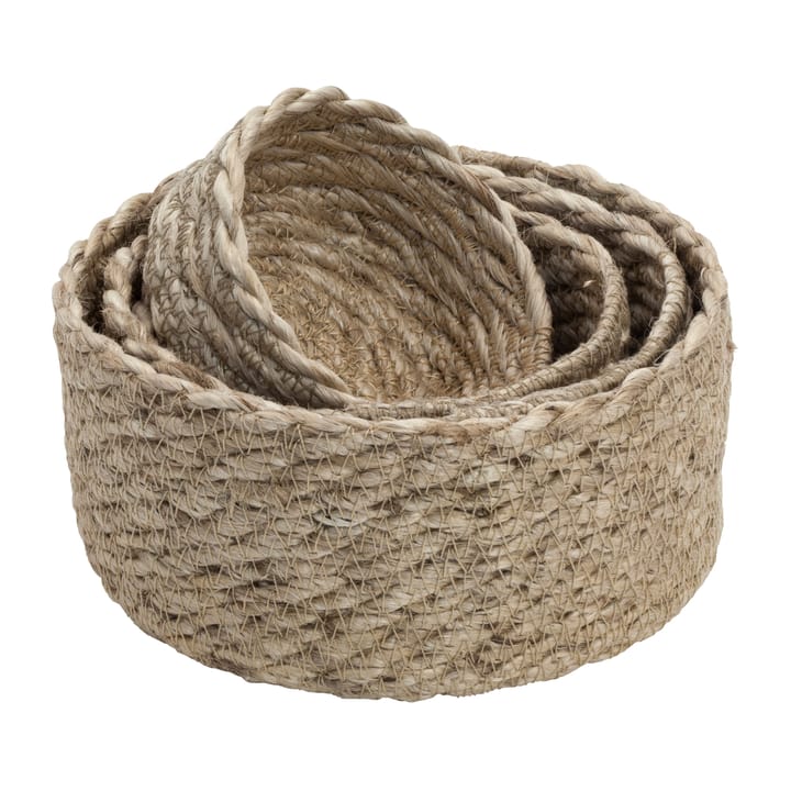 Elin jute basket mini twist 4-pack, Natural-grey Dixie