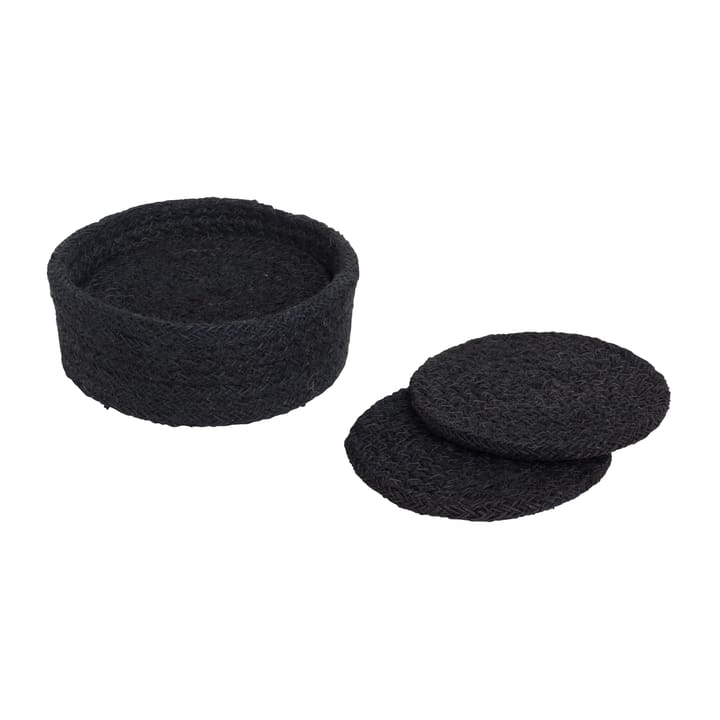 Ella coaster Ø10.5 cm 6-pack - Pure black - Dixie