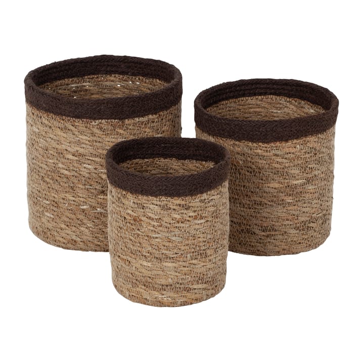 Emil storage basket 3-pack small, Natural-brown Dixie