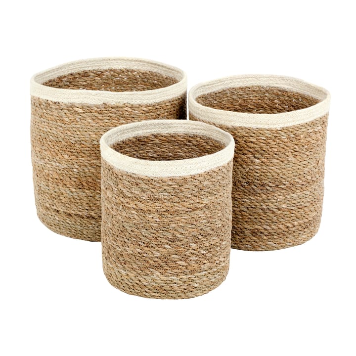 Emil storage basket 3-pack small - nature-white - Dixie