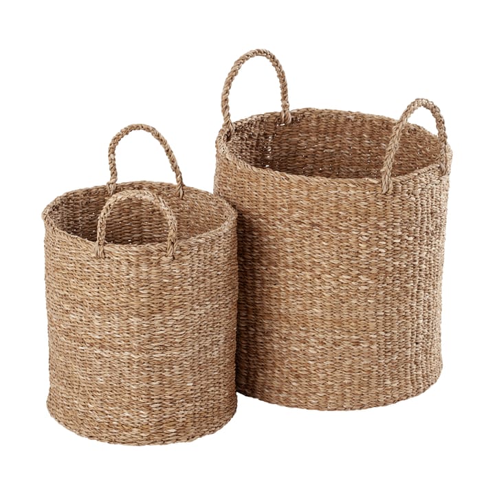 Esther cylinder storage basket with handle 2-pack - Natural - Dixie