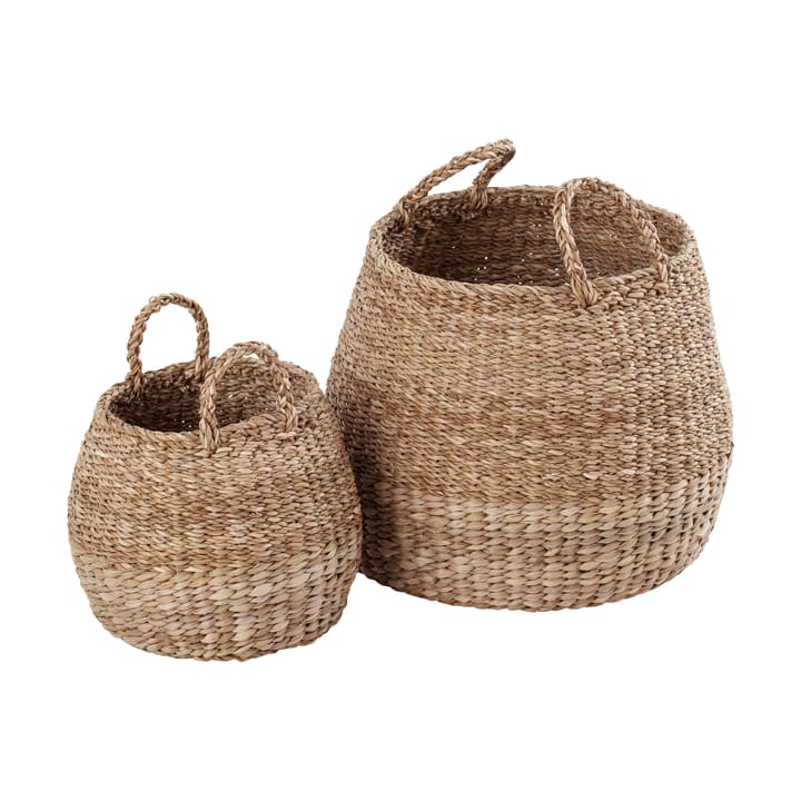 Esther storage basket with handle 2-pack - Natural - Dixie