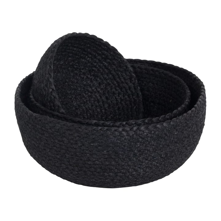 Flätad bread basket 3-pack, Black Dixie