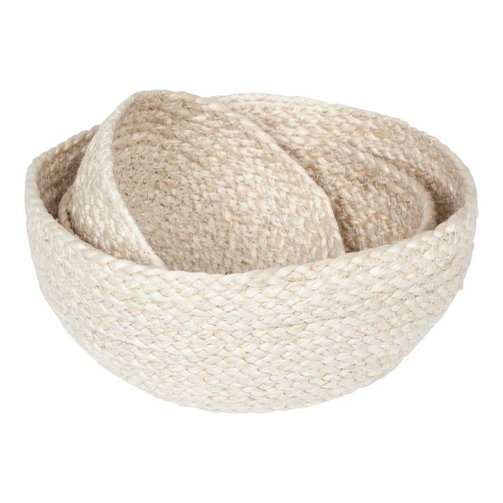 Flätad bread basket 3-pack, white Dixie