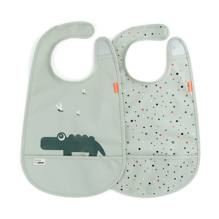 Croco bib with Velcro 2-pack - Green - Done by deer