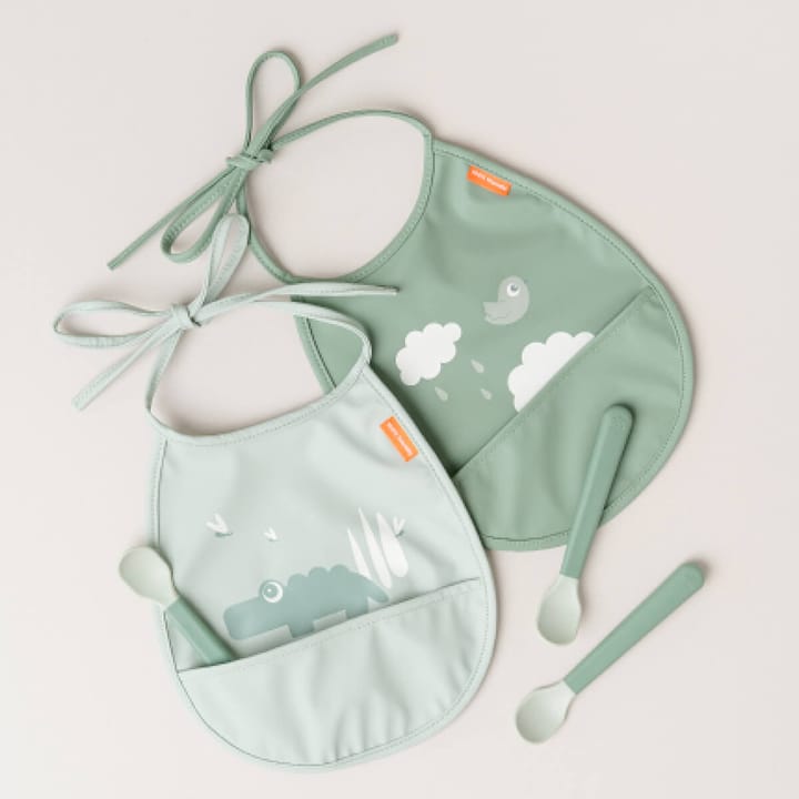 Croco Tiny Bib 2-pack, Green Done by deer